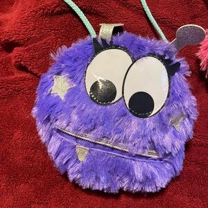 PURPLE MONSTER It’s her own little FUZZY MONSTER Coin Purse by UNDERRATED NWOT